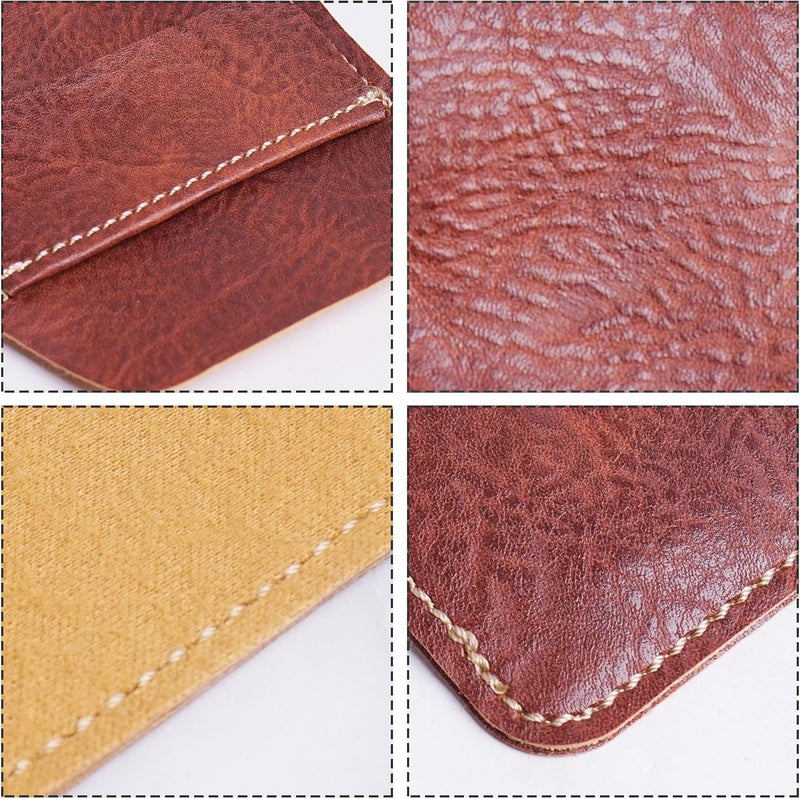 Haecsfl 2 Pieces PU Leather Pocket Protector,Pen Pouch Holder Organizer for Shirts, Lab Coats, Pants - Multi-Purpose - Holds Pens, Pointers, Pencils, and Notes(2-Dark Brown) - Image 5